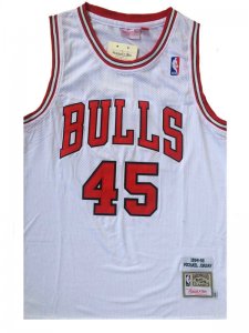 Maillot De Basket Chicago Bulls Michael Jordan 45 Retro Mark Engrener Blanc